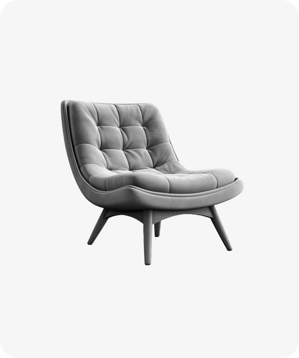 Modern chair with pillow